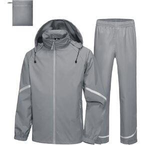 SWISSWELL Men's Rain Suit Waterproof Lightweight Hooded Reflective Rain Gear for Golf, Hiking, Travel, Running