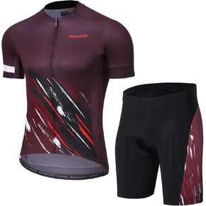 Santic Men's Cycling Jersey Set Bib Shorts 4D Padded Short Sleeve Outfits Set Quick-dry