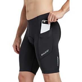 BALEAF Men's Padded Bike Shorts Cycling Tights Road Bicycle MTB Accessories Pockets UPF 50+