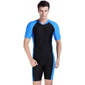 Cokar Short Sleeve Men One-Piece Boyleg Swimsuit