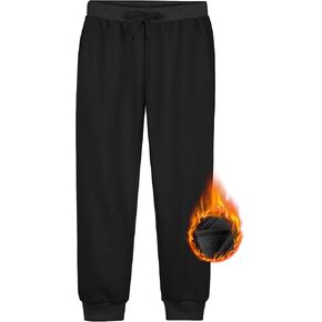 Resinta Girls Fleece Lined Sweatpants Youth Jogger Athletic Pants Kids Pull-On Pants with Pockets and Drawstring