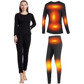 Women's Heated Thermal Underwear set, USB Women's Electric Thermal Long Underwear set, Snow Leggings for Women in Kuwait