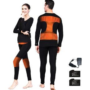 Heated Thermal Underwear for Men Women, Heated Long Underwear Johns Base Layer Sets