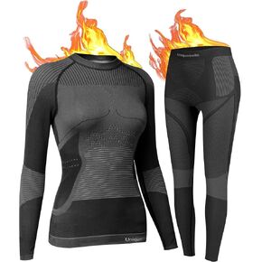 UNIQUEBELLA Womens Thermal Underwear, Thermal Base Layers Women - Ski Wear Ladies Compression Athletic Long Johns Skins Set
