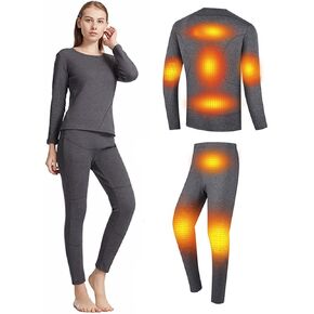 Women's Heated Thermal Underwear set, USB Women's Electric Thermal Long Underwear set, Snow Leggings for Women