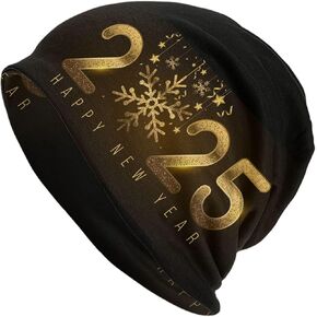 Happy New Year 2025 Beanie for Women Men Cancer Headwear Cap Turban Knit Hats Gifts Accessories