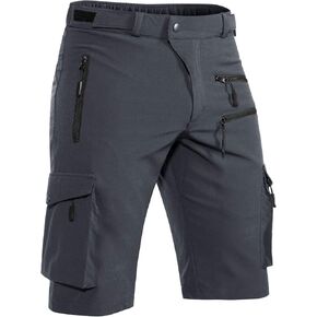 Hiauspor Men's Mountain Bike Shorts Stretch Hiking Cargo Shorts Quick Dry with Zipper Pocket for Cycling Casual Tactical