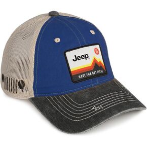 Jeep Have Fun Out There Patch Garment Washed Trucker Hat Unstructured