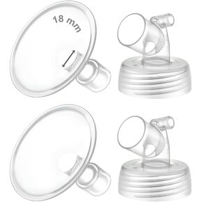 Maymom Two-Piece Wide Neck Pump Parts for Spectra S1/S2 Pumps; Incl Wide Mouth Flanges; Not Original Spectra Flange (14 mm Two Flanges)