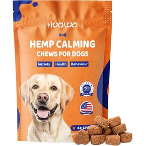 HOOLOO Hemp Calming Chews for Dogs-Natural Dog Calming Treats Help Manage Stress and Promote Relaxation,Anxiety Relief for Dogs, Made in USA-150 Chews
