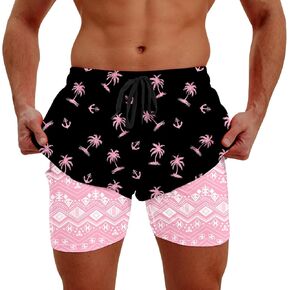 westwolf Men Swim Trunks 5.5 Inch Board Shorts 2 in 1 Swimwear with Compression Liner in Kuwait