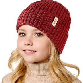 Sukeen Kids Winter Beanie Hat for Girls Boys Seepage Proof Kids Warm Knitted Hat Age 3-10 Kids Skull Cap for Daily Outdoor in Kuwait