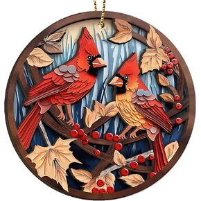 34HD Gifts for Christmas, Singer Christmas Ornament Wooden 2-Layer, Music Christmas Hanging Ornament, Christmas Tree Decorations, Music Lover Gifts