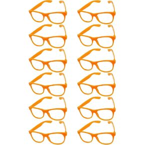 12 Pack Costume Glasses Neon Frame Only No Lens Glasses for Halloween Decor Birthday Party Favors