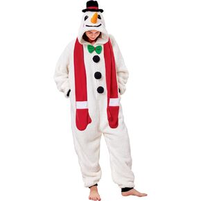 dressfan Unisex Adults Sherpa Christmas Onesie Pajamas Halloween Costume for Women & Men