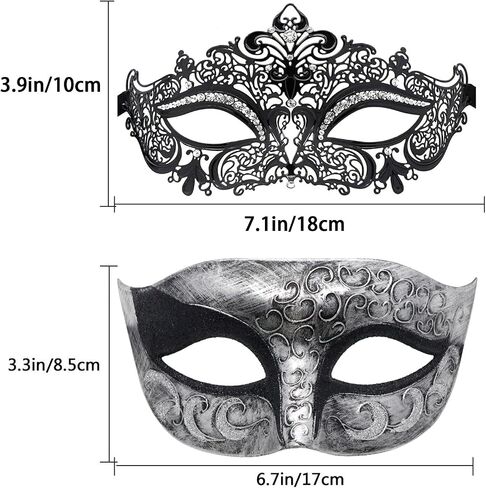 Couple Masquerade Mask Metal Masks Venetian Party Mask Halloween Costume Mask Mardi Gras Mask in Kuwait