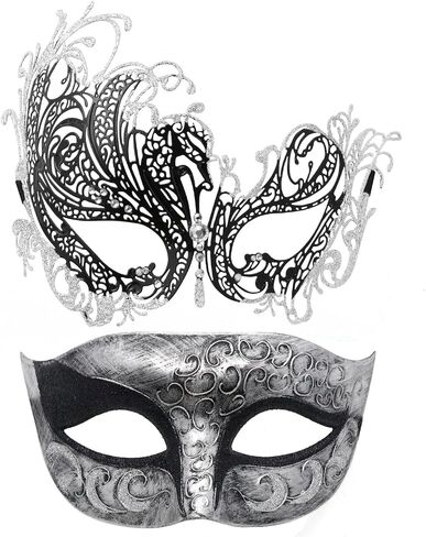 Couple Masquerade Mask Metal Masks Venetian Party Mask Halloween Costume Mask Mardi Gras Mask in Kuwait
