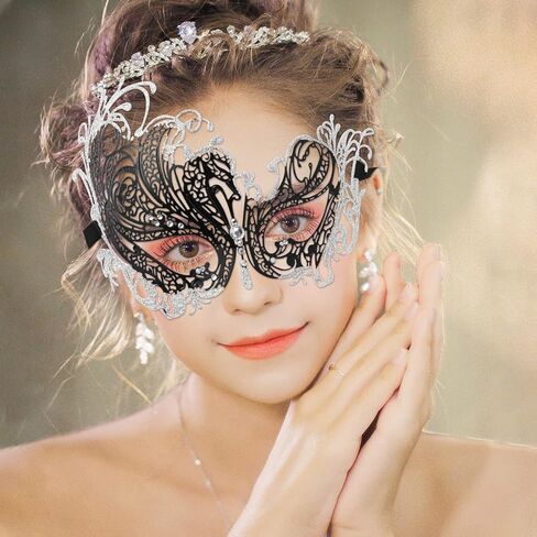 Couple Masquerade Mask Metal Masks Venetian Party Mask Halloween Costume Mask Mardi Gras Mask in Kuwait