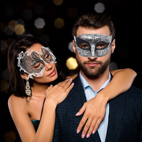 Couple Masquerade Mask Metal Masks Venetian Party Mask Halloween Costume Mask Mardi Gras Mask in Kuwait