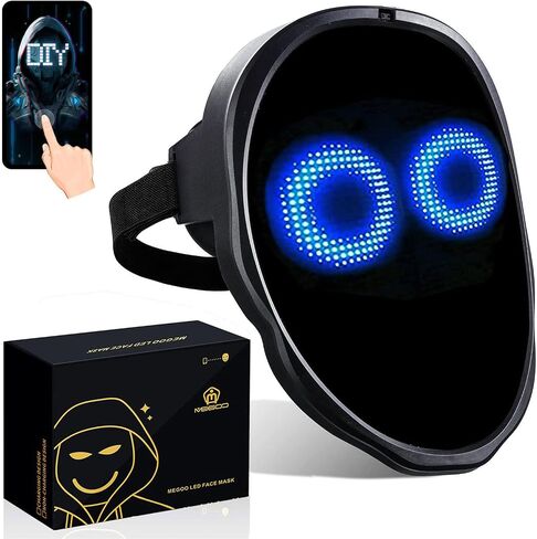 MEGOO Led Mask with Bluetooth Programmable App,Shining Led Light Up Face Mask for Adult Kid Halloween Masquerade Party in Saudi Arabia