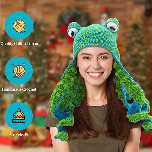 قبعة الشتاء المحبوكة XKCL، قبعة الأخطبوط الحبار - قبعة زي الأخطبوط in Kuwait