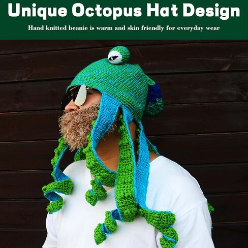 قبعة الشتاء المحبوكة XKCL، قبعة الأخطبوط الحبار - قبعة زي الأخطبوط in Kuwait