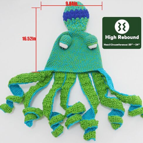 قبعة الشتاء المحبوكة XKCL، قبعة الأخطبوط الحبار - قبعة زي الأخطبوط in Kuwait