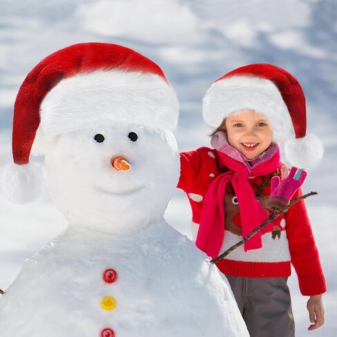 Christmas Hat, Santa Hat for Adults, Santa Hat for Kids, Unisex Velvet Comfort Extra Thicken Xmas Hat for Christmas in Saudi Arabia