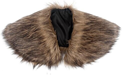 L'VOW Men Viking Fur Shawl Medieval Faux Fur Mantle Shoulder Wrap Collar Warrior Renaissance LARP Cosplay Costume in Saudi Arabia