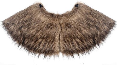 L'VOW Men Viking Fur Shawl Medieval Faux Fur Mantle Shoulder Wrap Collar Warrior Renaissance LARP Cosplay Costume in Saudi Arabia