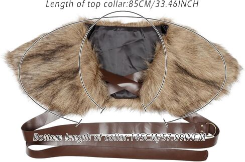 L'VOW Men Viking Fur Shawl Medieval Faux Fur Mantle Shoulder Wrap Collar Warrior Renaissance LARP Cosplay Costume in Saudi Arabia