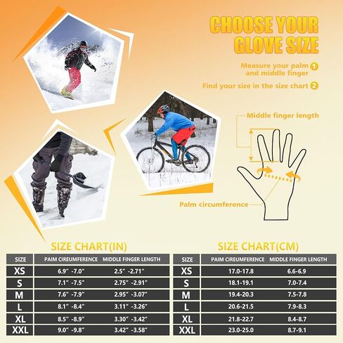 ihuan Winter Waterproof Ski Gloves Men Women, Snow Warm Cycling Cold Weather, Driving Biking Running in Kuwait