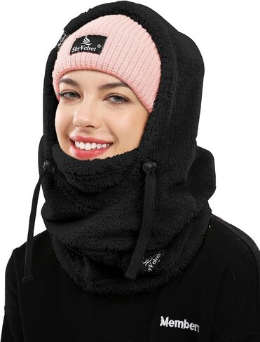 Shy Velvet Balaclava Wind-Resistant Winter Face Mask,Fleece Ski Mask for Men and Women,Warm Face Cover Hat Cap Scarf in Kuwait