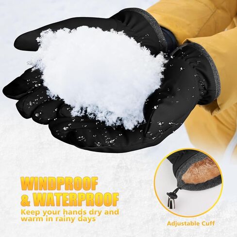 ihuan Winter Waterproof Ski Gloves Men Women, Snow Warm Cycling Cold Weather, Driving Biking Running in Kuwait
