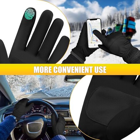 ihuan Winter Waterproof Ski Gloves Men Women, Snow Warm Cycling Cold Weather, Driving Biking Running in Kuwait