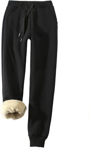 Yeokou Women's Warm Sherpa Lined Athletic Sweatpants Jogger Fleece Pants in Kuwait