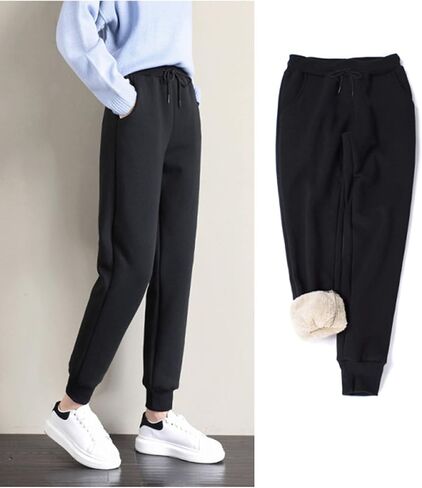 Yeokou Women's Warm Sherpa Lined Athletic Sweatpants Jogger Fleece Pants in Kuwait