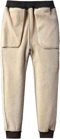 Yeokou Women's Warm Sherpa Lined Athletic Sweatpants Jogger Fleece Pants in Kuwait
