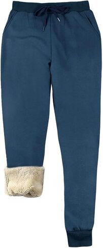 Yeokou Women's Warm Sherpa Lined Athletic Sweatpants Jogger Fleece Pants in Kuwait