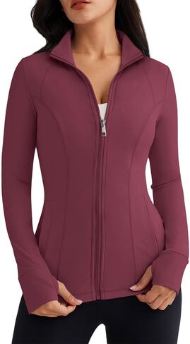 Trendy Queen Womens Lightweight Zip Up Jackets 2026 Athletic Workout Hoodies Fall Shirt Fitted Gym Clothes with Pocket in Saudi Arabia