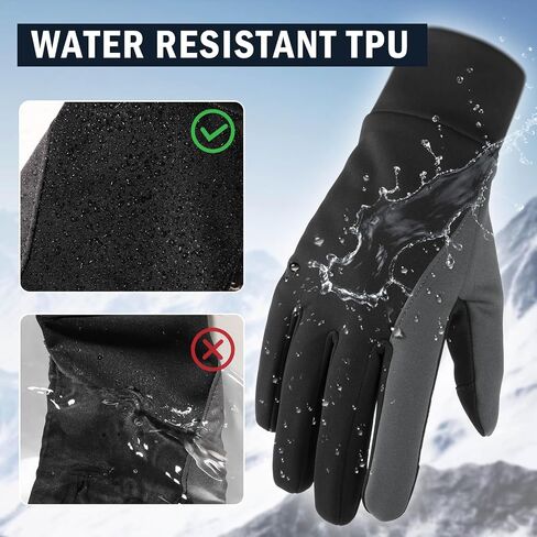 OZERO Winter Touchscreen Gloves for Men: Warm Running Gloves Windproof Water Resistant - Lightweight Thermal Glove for Hiking Cycling Driving in Kuwait