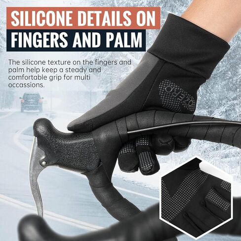 OZERO Winter Touchscreen Gloves for Men: Warm Running Gloves Windproof Water Resistant - Lightweight Thermal Glove for Hiking Cycling Driving in Kuwait