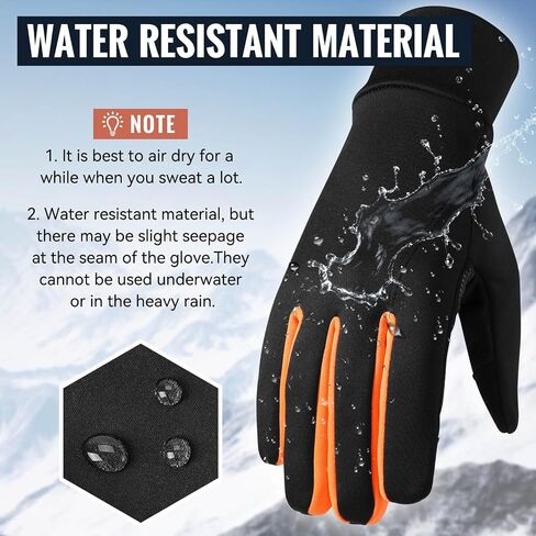 OZERO Winter Touchscreen Gloves for Men: Warm Running Gloves Windproof Water Resistant - Lightweight Thermal Glove for Hiking Cycling Driving in Kuwait