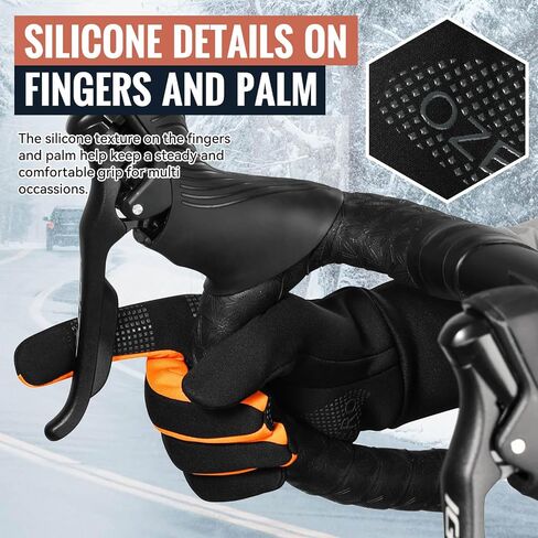 OZERO Winter Touchscreen Gloves for Men: Warm Running Gloves Windproof Water Resistant - Lightweight Thermal Glove for Hiking Cycling Driving in Kuwait