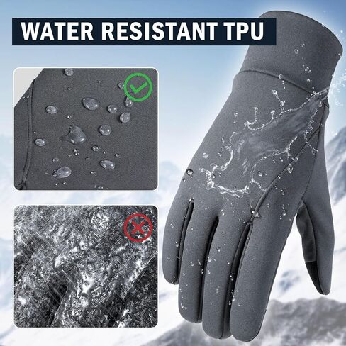 OZERO Winter Touchscreen Gloves for Men: Warm Running Gloves Windproof Water Resistant - Lightweight Thermal Glove for Hiking Cycling Driving in Kuwait