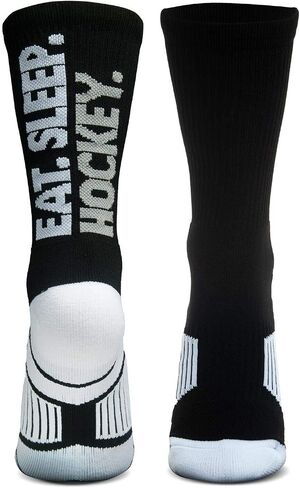 ChalkTalkSPORTS Hockey Performance Crew Socks - Multiple Designs & Colors - Youth & Adult - Hockey Mid-Calf Socks in Kuwait