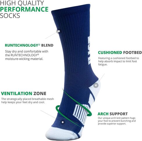ChalkTalkSPORTS Hockey Performance Crew Socks - Multiple Designs & Colors - Youth & Adult - Hockey Mid-Calf Socks in Kuwait