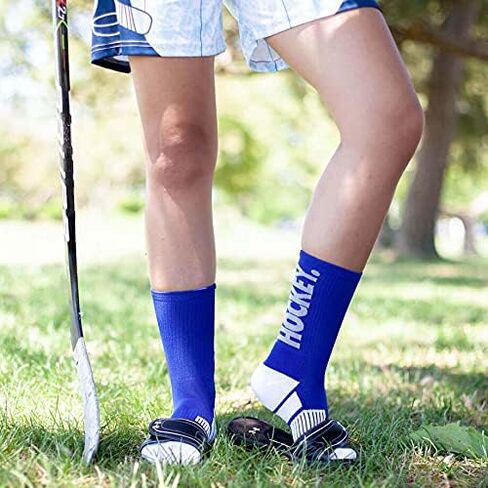 ChalkTalkSPORTS Hockey Performance Crew Socks - Multiple Designs & Colors - Youth & Adult - Hockey Mid-Calf Socks in Kuwait