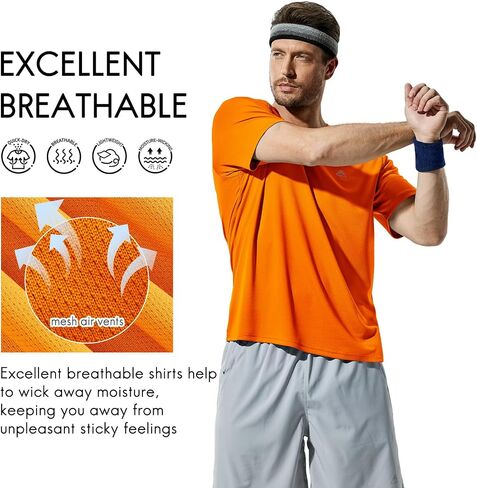Haimont Men's Dry Fit Athletic Running Shirts UPF 50+ Quick Dry Workout Short Sleeve Lightweight Crewneck T-Shirts in Saudi Arabia