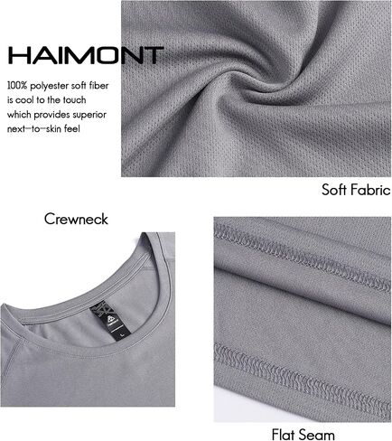Haimont Men's Dry Fit Athletic Running Shirts UPF 50+ Quick Dry Workout Short Sleeve Lightweight Crewneck T-Shirts in Saudi Arabia